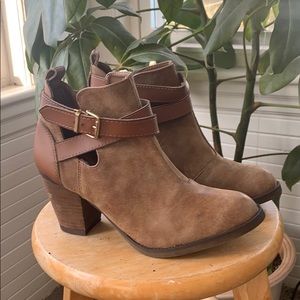 Mossimo Supply Co Brown Buckled Booties